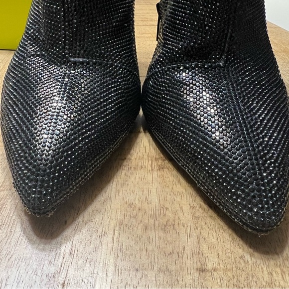 Gianni Bini Black Annina sparkle embellished Ankle Boots with zipper size 8.5 - Picture 11 of 14